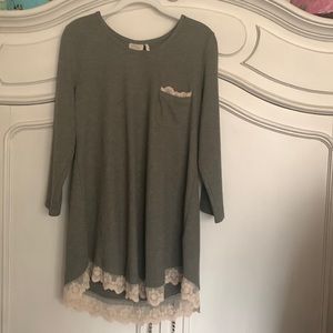 LOGO waffle knit tunic
